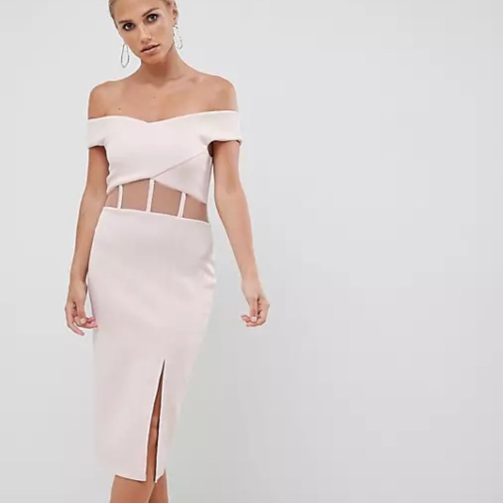 NEW ASOS DESIGN Scuba Corset Detail Bodycon Dress